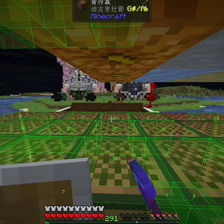 Minecraft 音符盒演奏场景，音符盒方阵延伸至画面中央